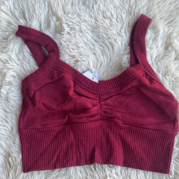 L space Bright Burgundy Lounge Top Bralette - Picture 2 of 4